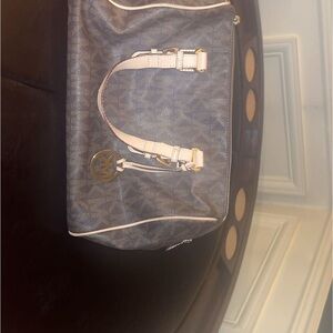 Michael Kors Blue and Cream Women's Bag